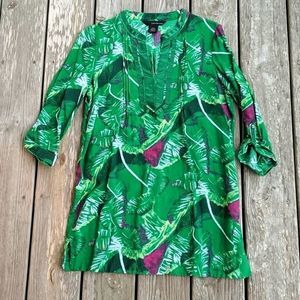 Calvin klein green tunic small tropical